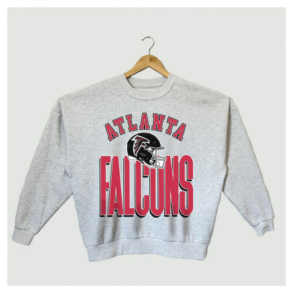 Atlanta Falcons Gameday Couture Women's Fierce Focus Premium Oversized Fleece Pullover Sweatshirt - Ash for sale