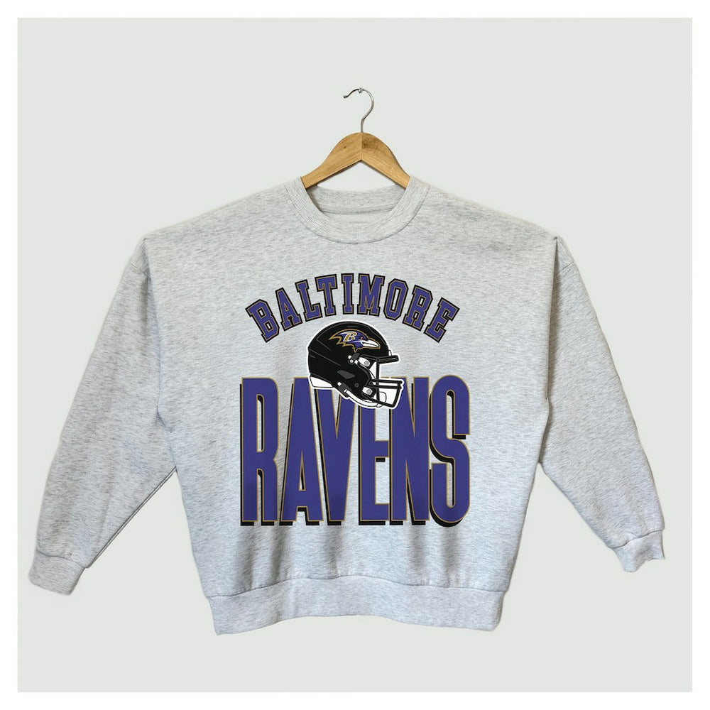 Baltimore Ravens Gameday Couture Women's Fierce Focus Premium Oversized Fleece Pullover Sweatshirt - Ash for sale