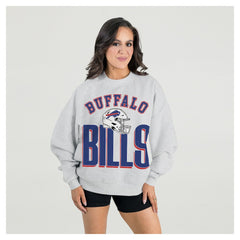 Buffalo Bills Gameday Couture Women's Fierce Focus Premium Oversized Fleece Pullover Sweatshirt - Ash cheap