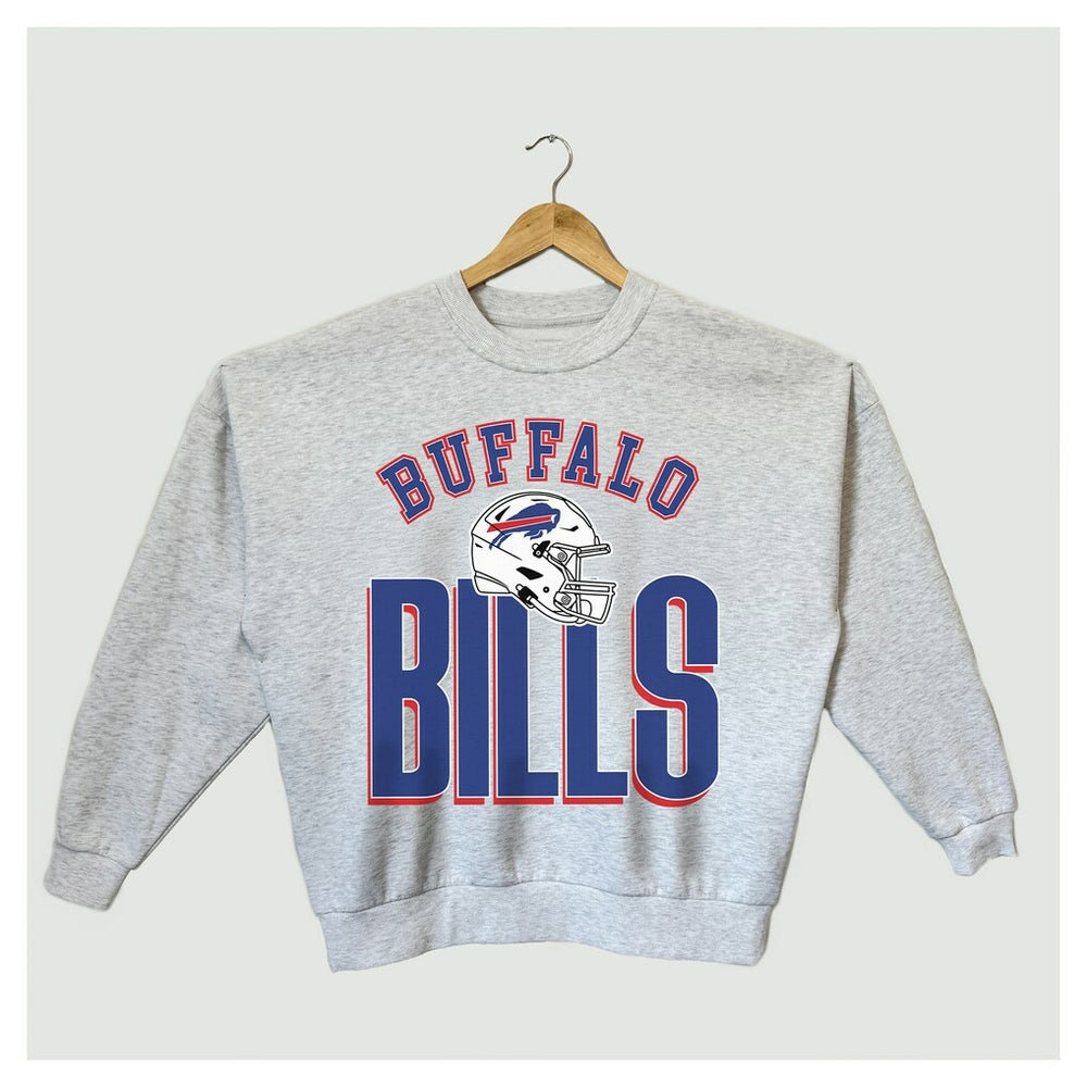 Buffalo Bills Gameday Couture Women's Fierce Focus Premium Oversized Fleece Pullover Sweatshirt - Ash cheap