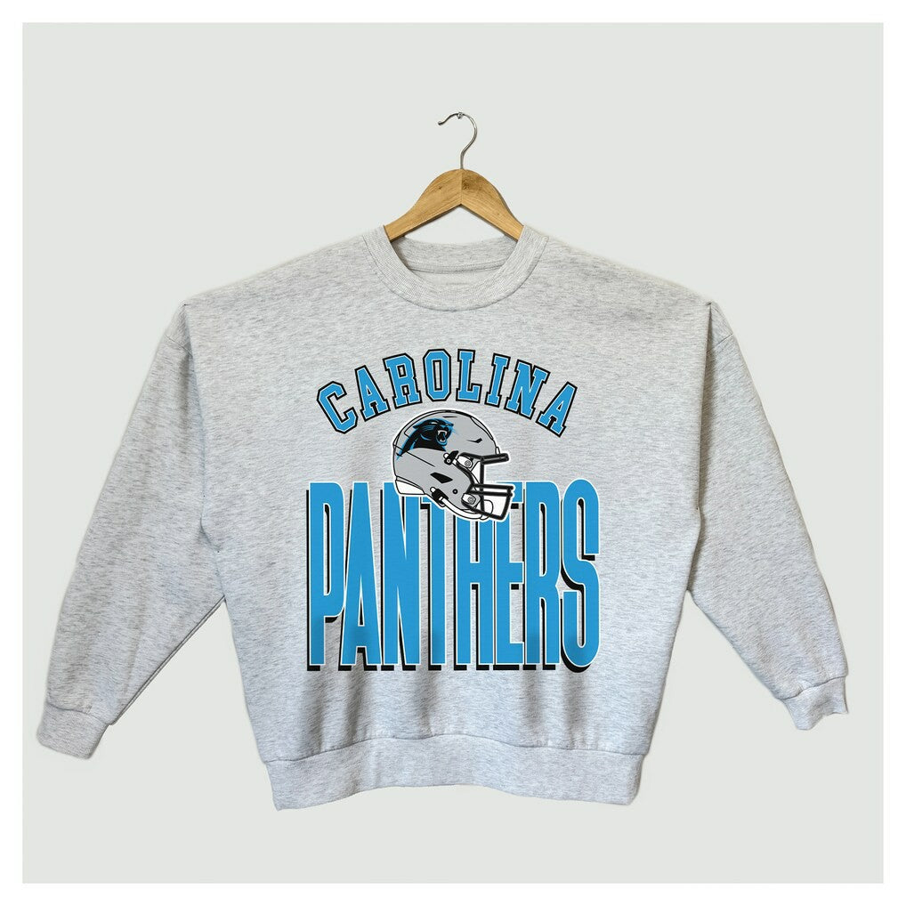 Carolina Panthers Gameday Couture Women's Fierce Focus Premium Oversized Fleece Pullover Sweatshirt - Ash discount
