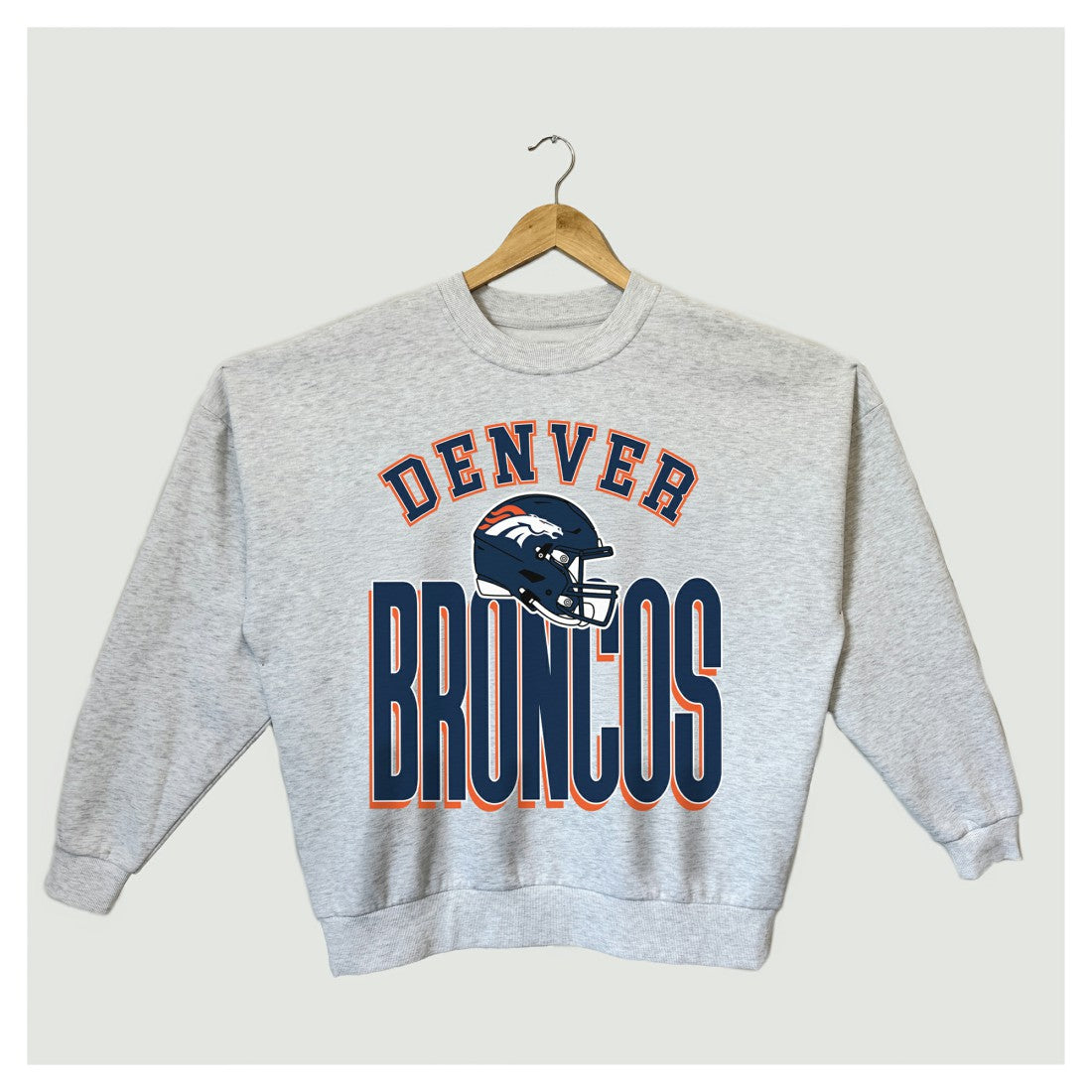 Denver Broncos Gameday Couture Women's Fierce Focus Premium Oversized Fleece Pullover Sweatshirt - Ash sale