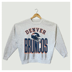 Denver Broncos Gameday Couture Women's Fierce Focus Premium Oversized Fleece Pullover Sweatshirt - Ash sale