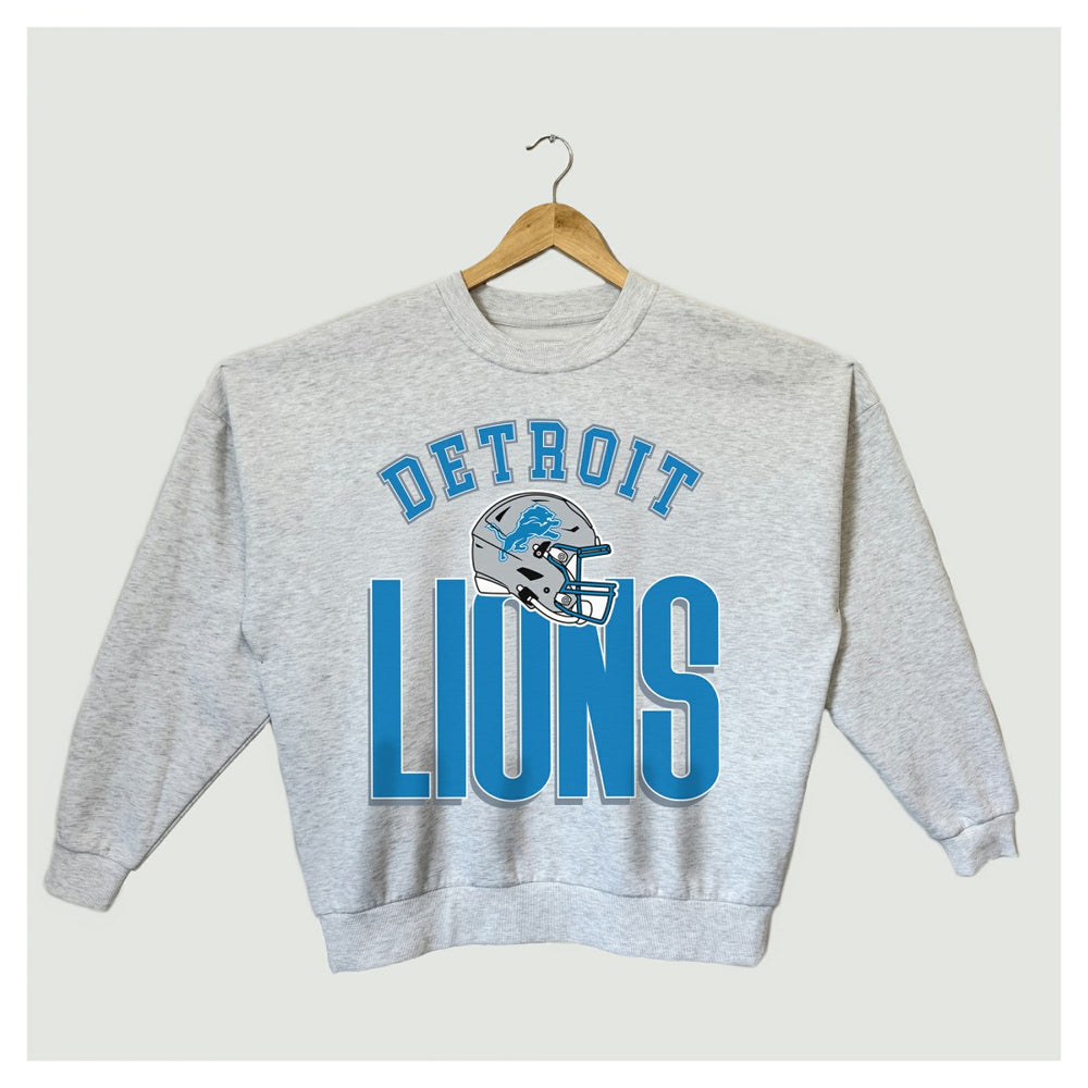 Detroit Lions Gameday Couture Women's Fierce Focus Premium Oversized Fleece Pullover Sweatshirt - Ash discount