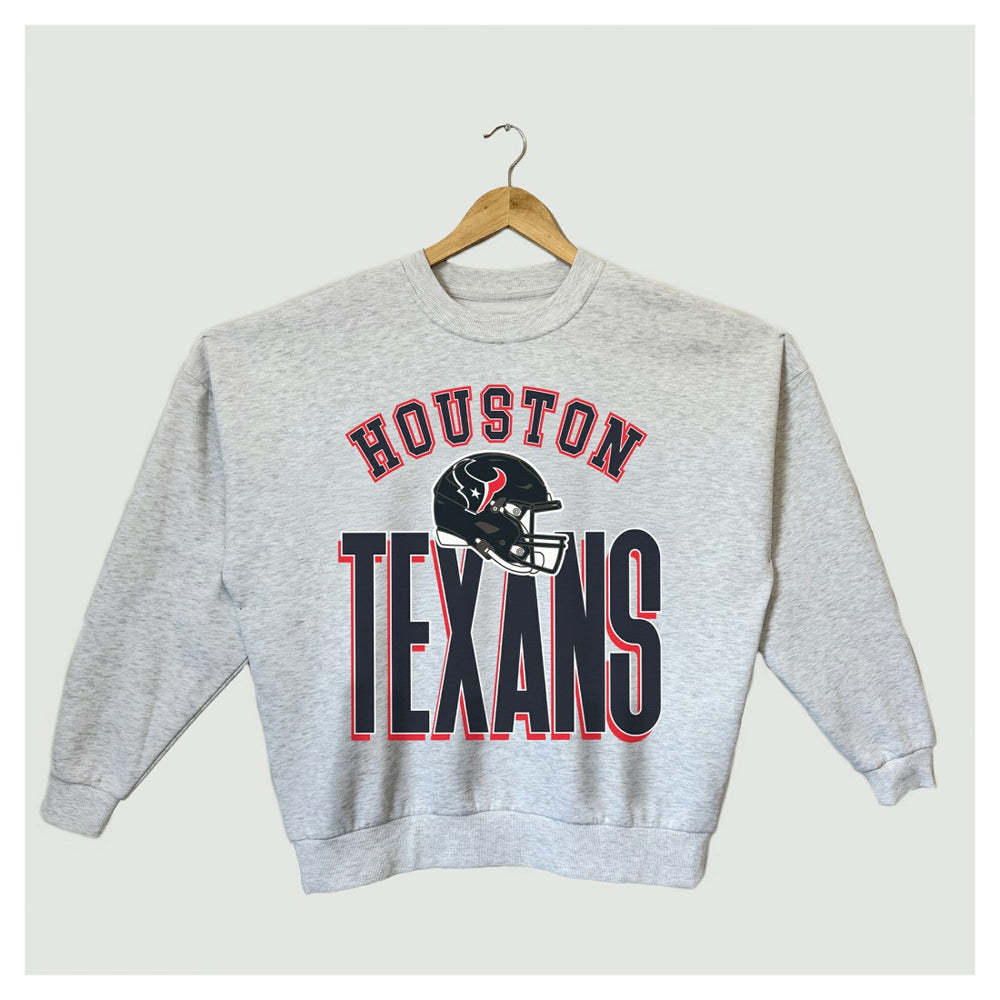 Houston Texans Gameday Couture Women's Fierce Focus Premium Oversized Fleece Pullover Sweatshirt - Ash sale