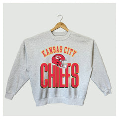 Kansas City Chiefs Gameday Couture Women's Fierce Focus Premium Oversized Fleece Pullover Sweatshirt - Ash on sale