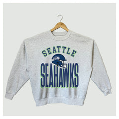 Seattle Seahawks Gameday Couture Women's Fierce Focus Premium Oversized Fleece Pullover Sweatshirt - Ash online