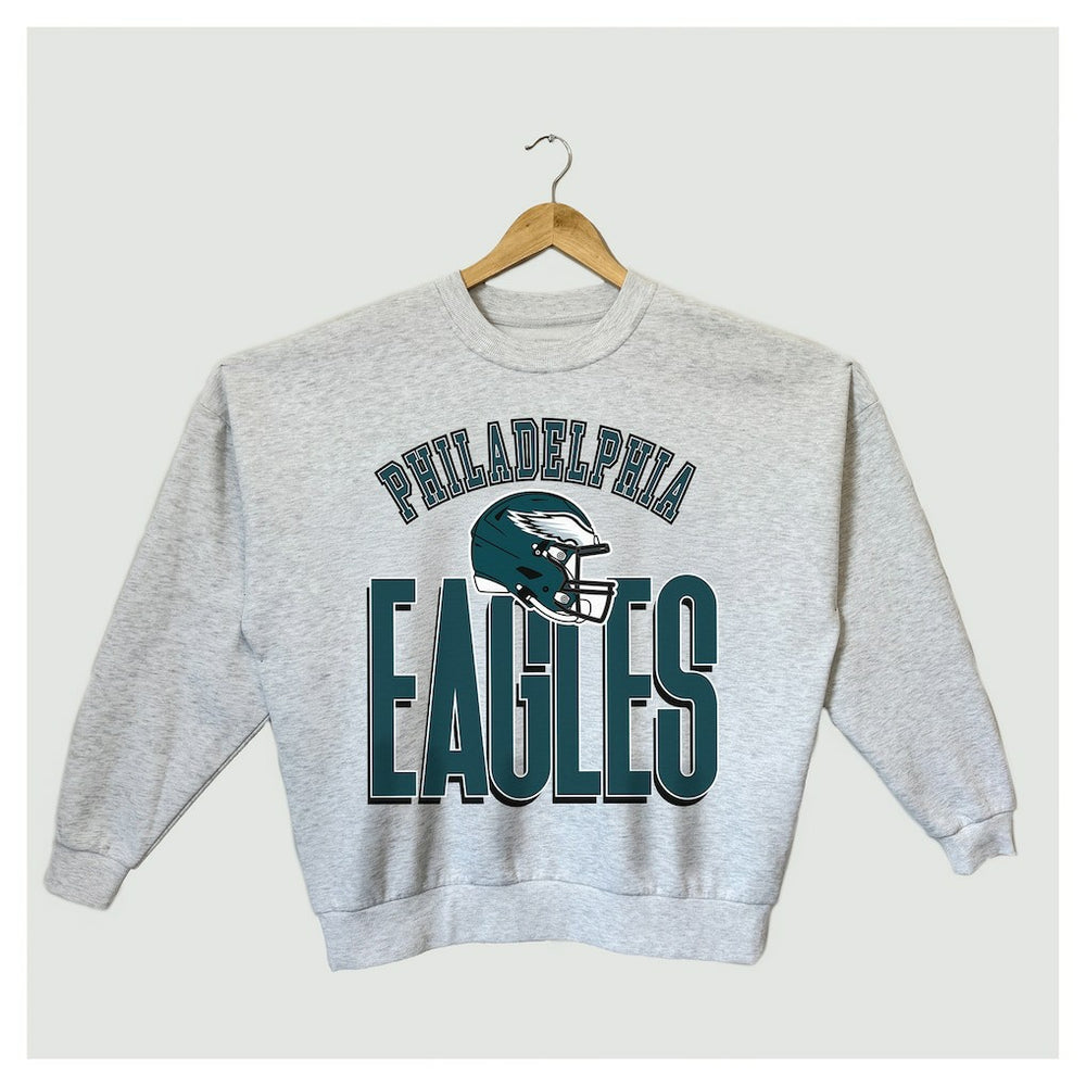 Philadelphia Eagles Gameday Couture Women's Fierce Focus Premium Oversized Fleece Pullover Sweatshirt - Ash outlet