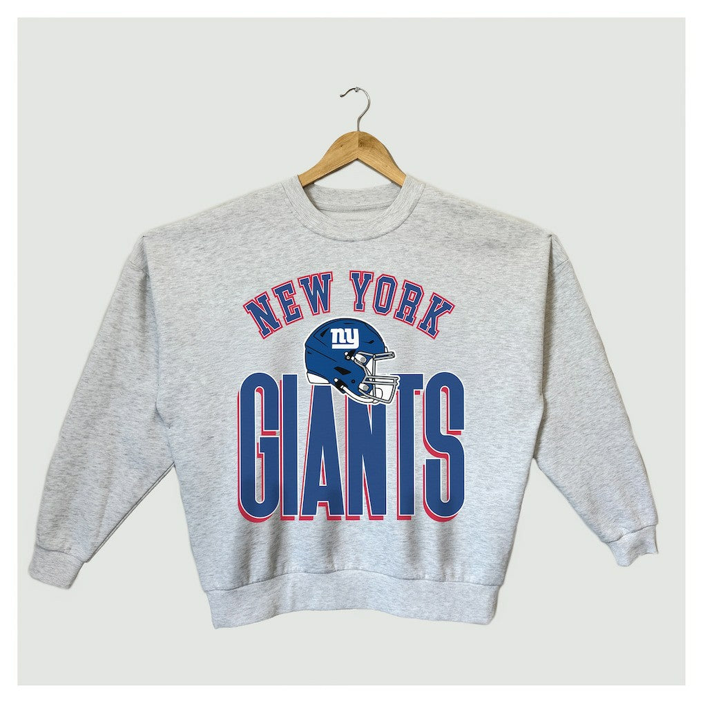 New York Giants Gameday Couture Women's Fierce Focus Premium Oversized Fleece Pullover Sweatshirt - Ash outlet