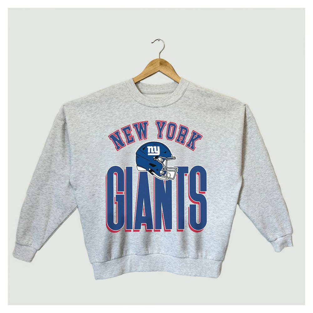 New York Giants Gameday Couture Women's Fierce Focus Premium Oversized Fleece Pullover Sweatshirt - Ash outlet