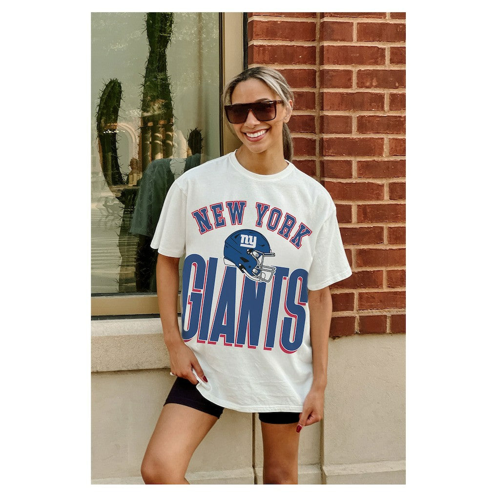 New York Giants Gameday Couture Women's Oversized Classic Fierce Focus T-Shirt - White outlet