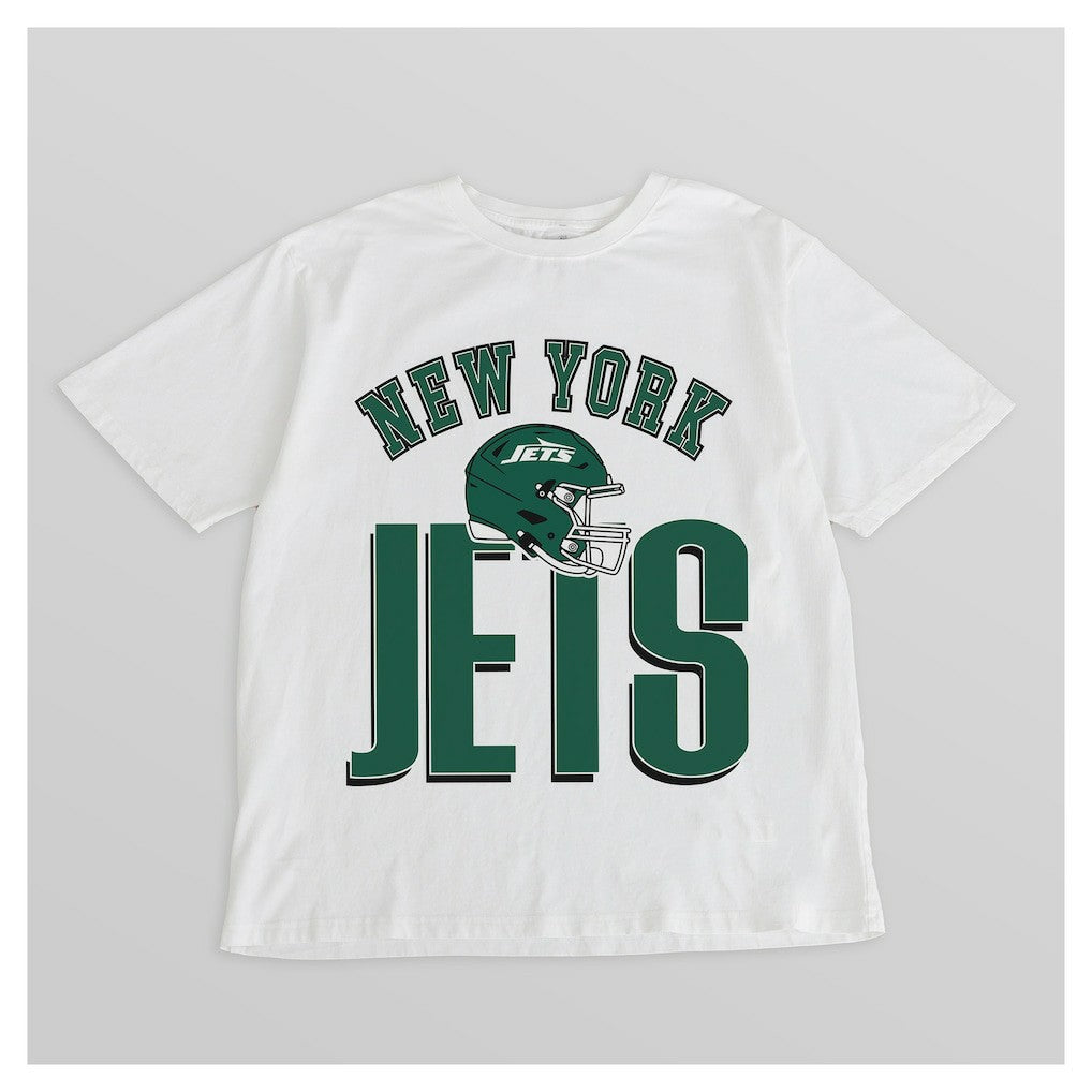 New York Jets Gameday Couture Women's Oversized Classic Fierce Focus T-Shirt - White cheap