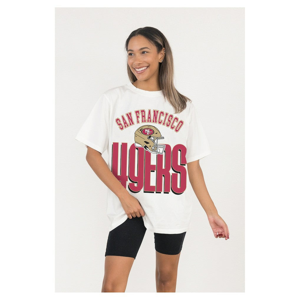 San Francisco 49ers Gameday Couture Women's Oversized Classic Fierce Focus T-Shirt - White outlet
