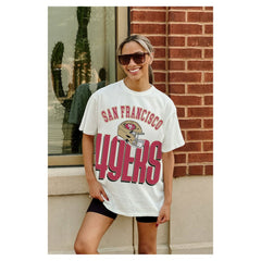 San Francisco 49ers Gameday Couture Women's Oversized Classic Fierce Focus T-Shirt - White outlet