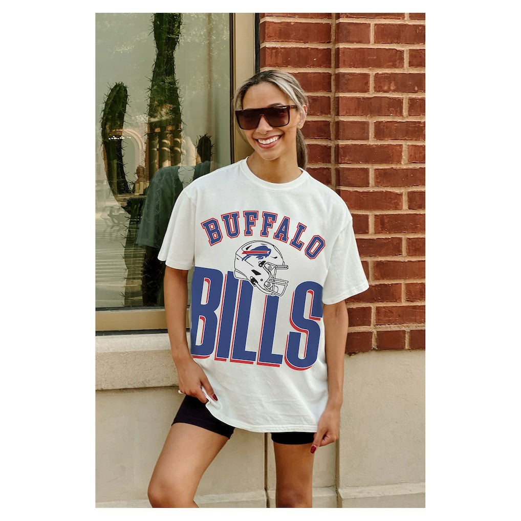 Buffalo Bills Gameday Couture Women's Oversized Classic Fierce Focus T-Shirt - White outlet
