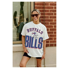 Buffalo Bills Gameday Couture Women's Oversized Classic Fierce Focus T-Shirt - White outlet