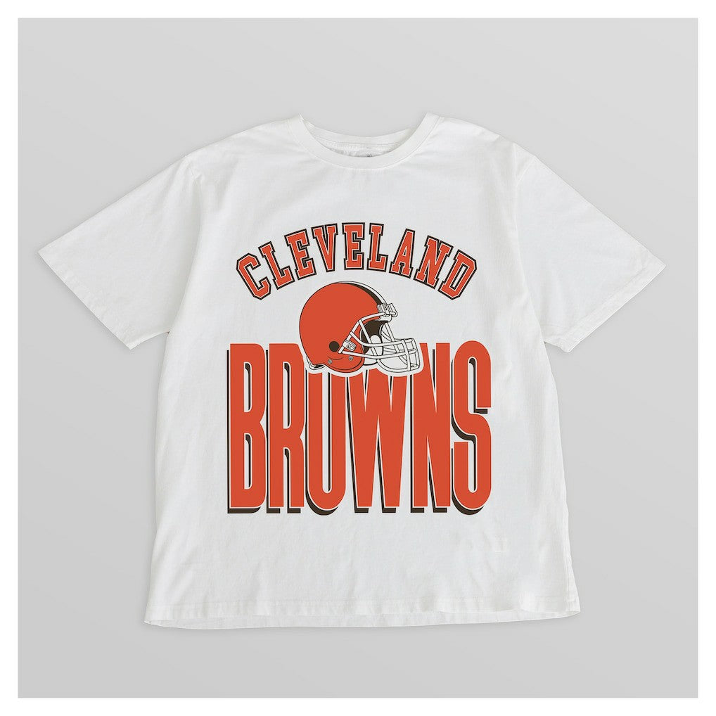 Cleveland Browns Gameday Couture Women's Oversized Classic Fierce Focus T-Shirt - White outlet