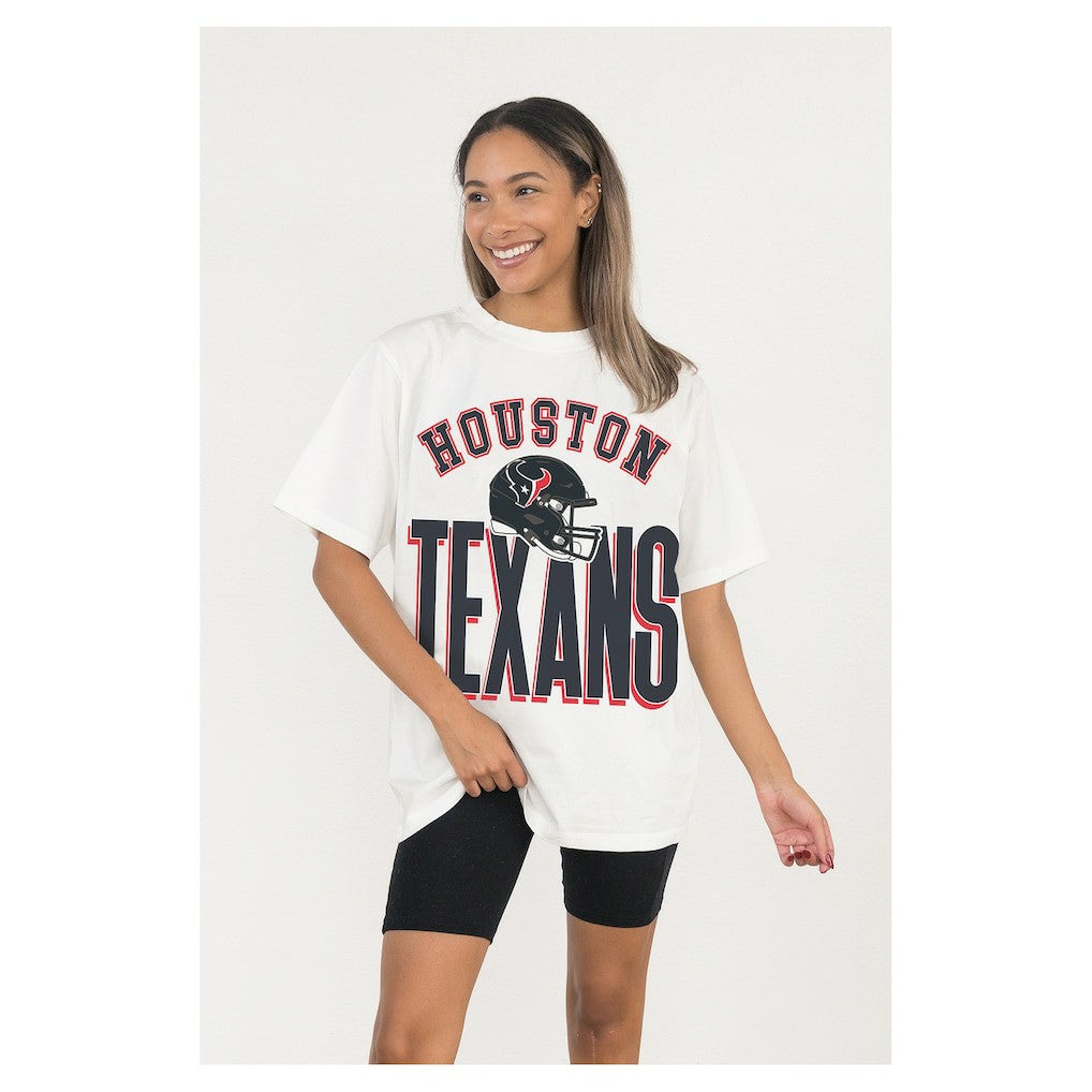 Houston Texans Gameday Couture Women's Oversized Classic Fierce Focus T-Shirt - White for sale