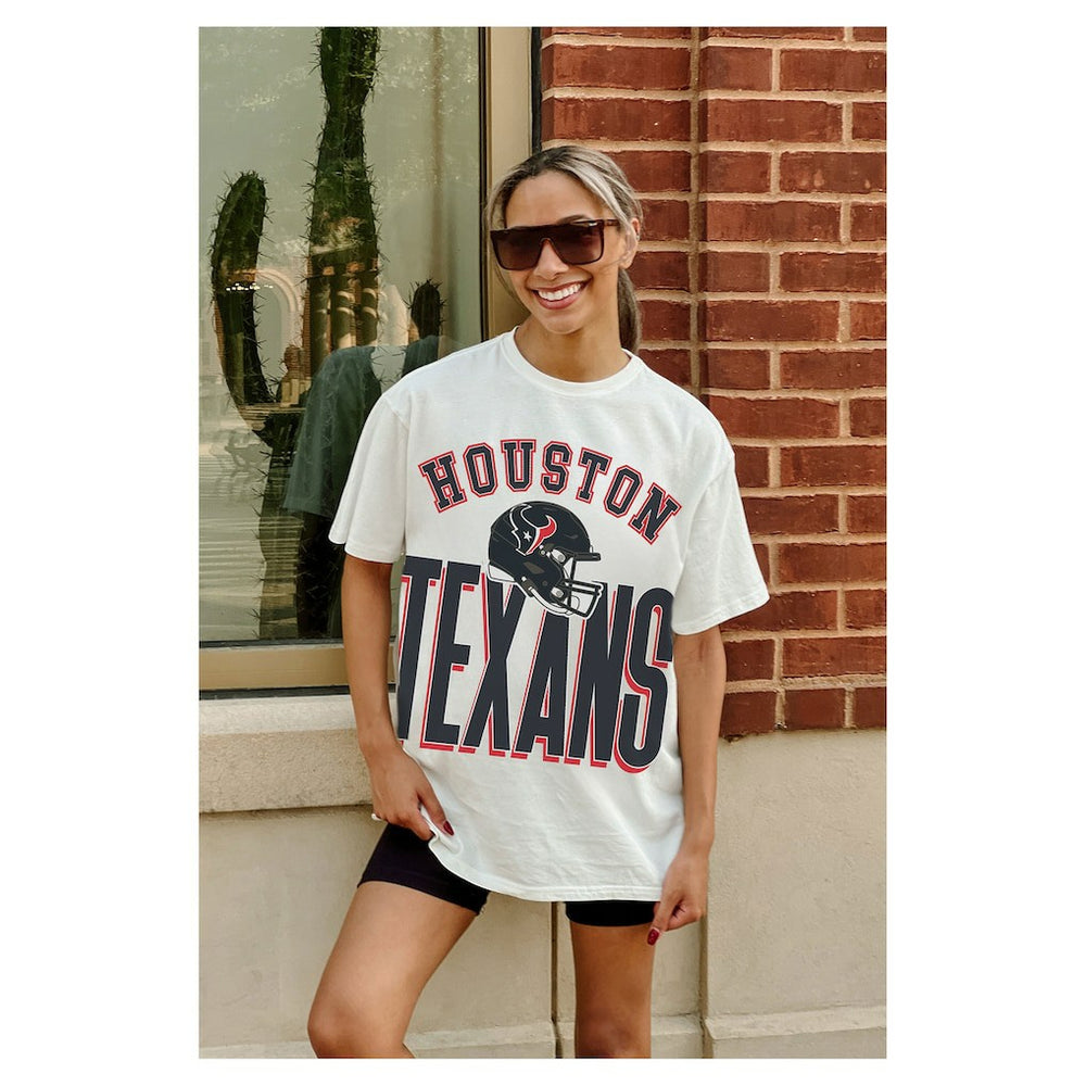 Houston Texans Gameday Couture Women's Oversized Classic Fierce Focus T-Shirt - White for sale