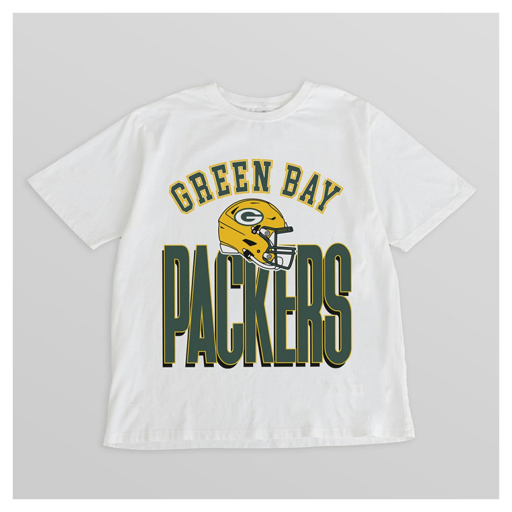 Green Bay Packers Gameday Couture Women's Oversized Classic Fierce Focus T-Shirt - White on sale