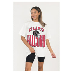 Atlanta Falcons Gameday Couture Women's Oversized Classic Fierce Focus T-Shirt - White for sale