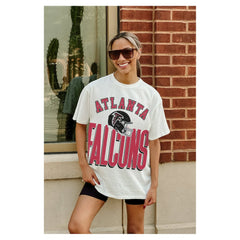 Atlanta Falcons Gameday Couture Women's Oversized Classic Fierce Focus T-Shirt - White for sale