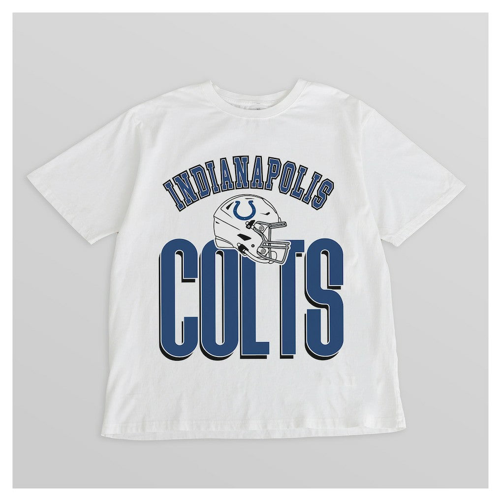 Indianapolis Colts Gameday Couture Women's Oversized Classic Fierce Focus T-Shirt - White for sale