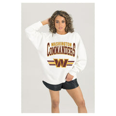Washington Commanders Gameday Couture Women's Swift Strike Premium Oversized Fleece Pullover Sweatshirt - White on sale