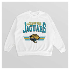 Jacksonville Jaguars Gameday Couture Women's Swift Strike Premium Oversized Fleece Pullover Sweatshirt - White discount