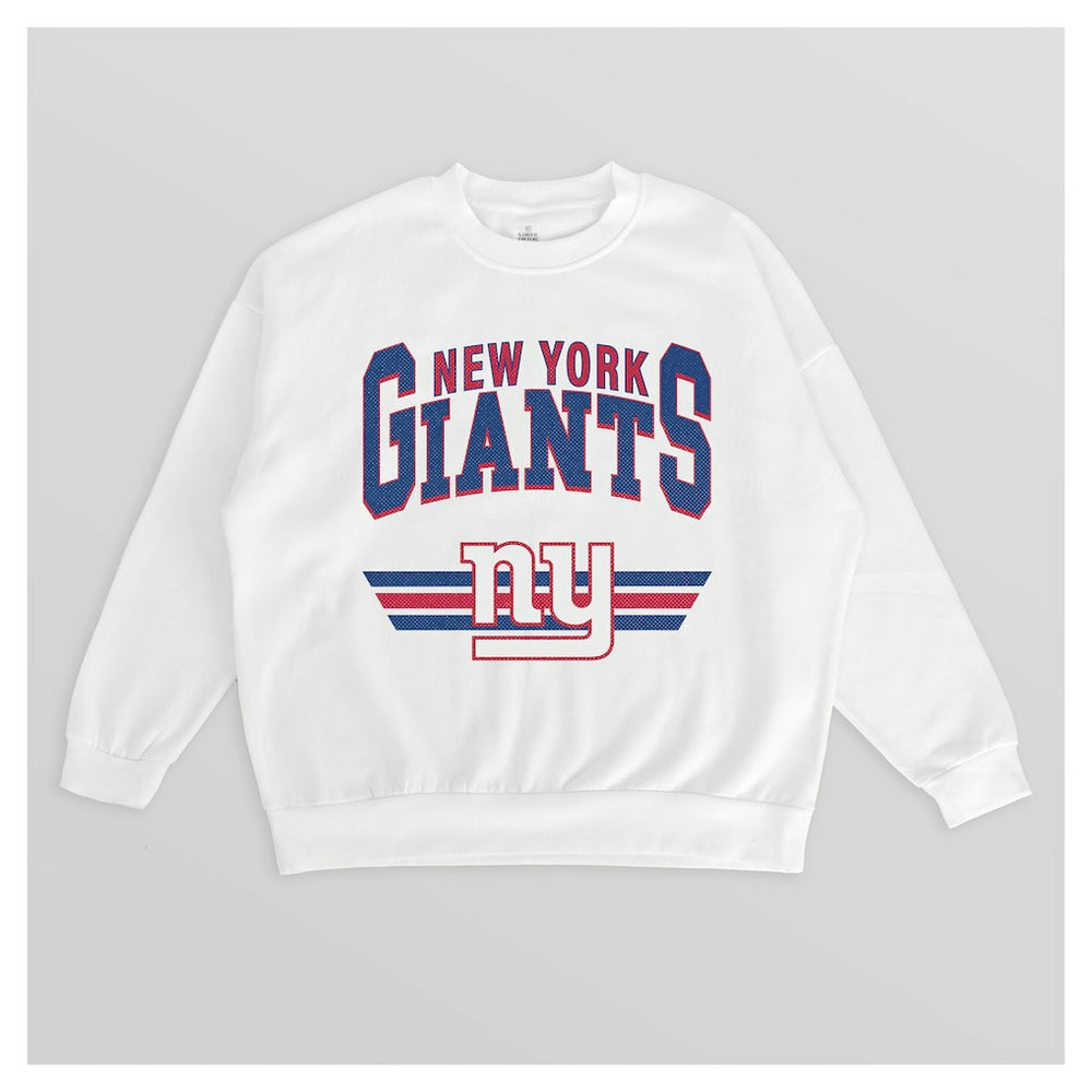 New York Giants Gameday Couture Women's Swift Strike Premium Oversized Fleece Pullover Sweatshirt - White sale