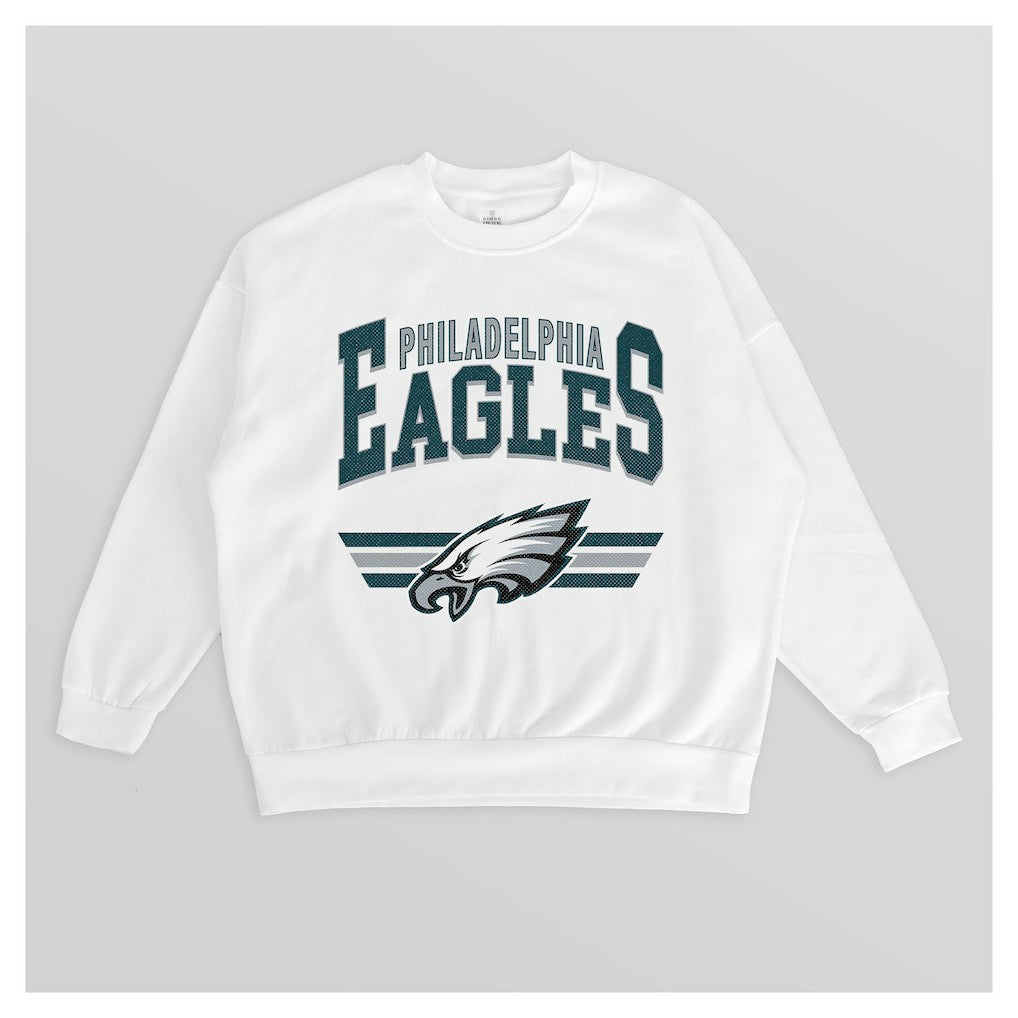 Philadelphia Eagles Gameday Couture Women's Swift Strike Premium Oversized Fleece Pullover Sweatshirt - White online