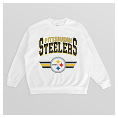 Pittsburgh Steelers Gameday Couture Women's Swift Strike Premium Oversized Fleece Pullover Sweatshirt - White cheap