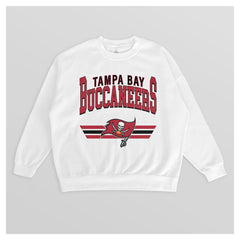 Tampa Bay Buccaneers Gameday Couture Women's Swift Strike Premium Oversized Fleece Pullover Sweatshirt - White outlet