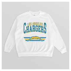 Los Angeles Chargers Gameday Couture Women's Swift Strike Premium Oversized Fleece Pullover Sweatshirt - White online