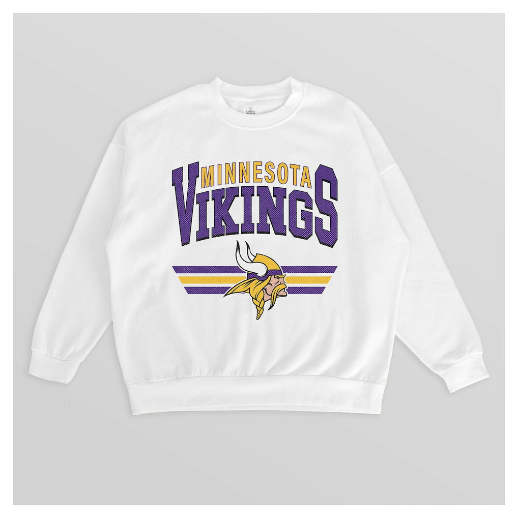 Minnesota Vikings Gameday Couture Women's Swift Strike Premium Oversized Fleece Pullover Sweatshirt - White online