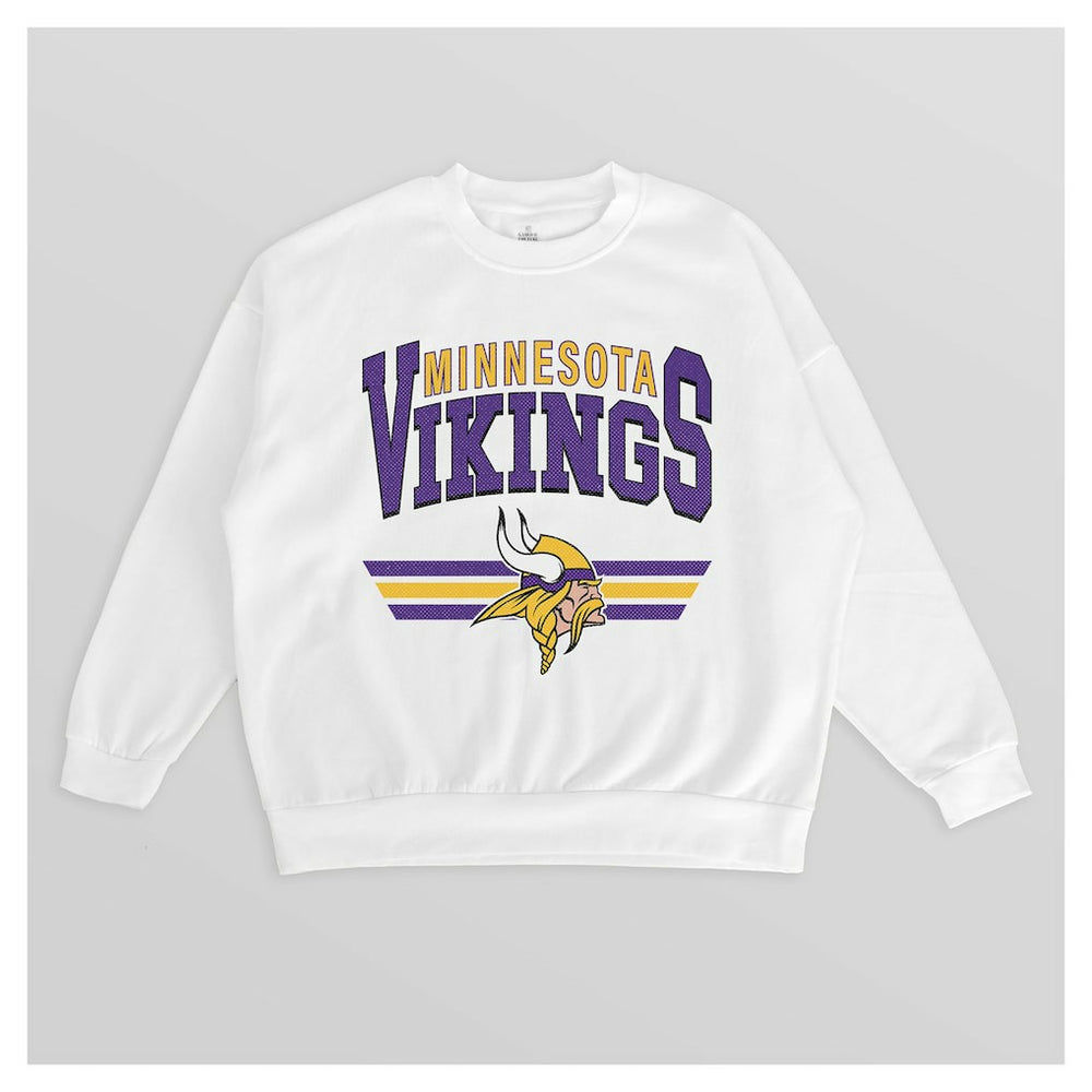 Minnesota Vikings Gameday Couture Women's Swift Strike Premium Oversized Fleece Pullover Sweatshirt - White online