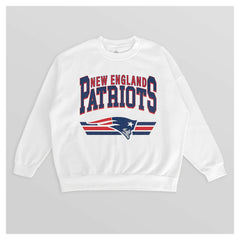 New England Patriots Gameday Couture Women's Swift Strike Premium Oversized Fleece Pullover Sweatshirt - White cheap