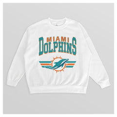Miami Dolphins Gameday Couture Women's Swift Strike Premium Oversized Fleece Pullover Sweatshirt - White outlet
