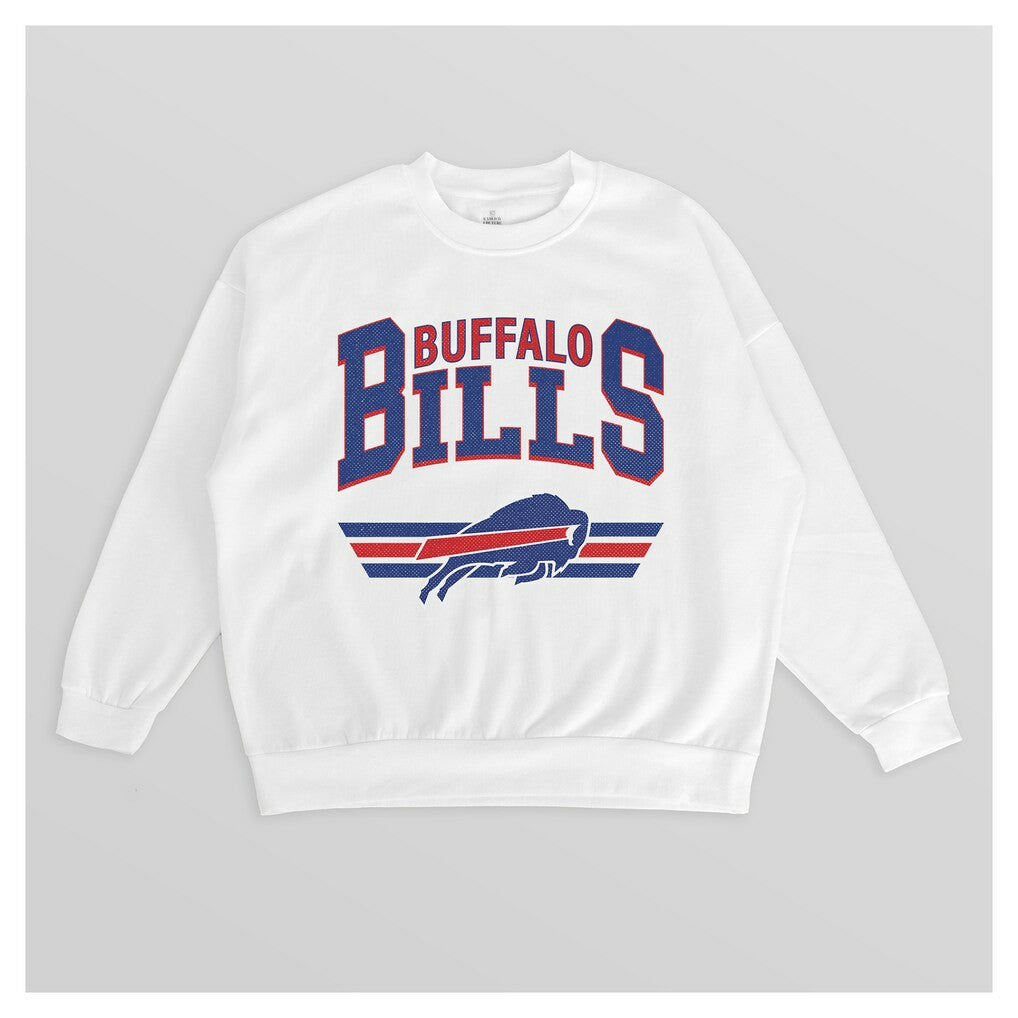 Buffalo Bills Gameday Couture Women's Swift Strike Premium Oversized Fleece Pullover Sweatshirt - White outlet