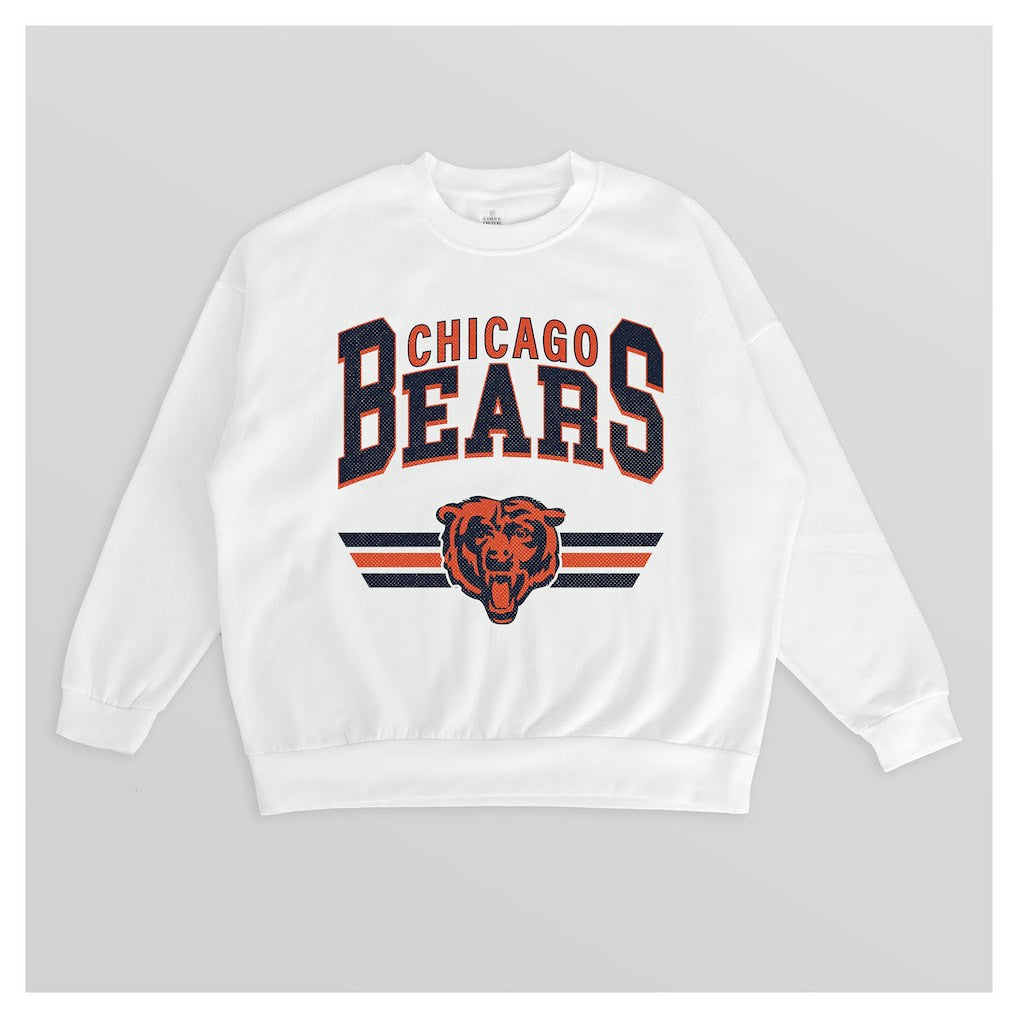 Chicago Bears Gameday Couture Women's Swift Strike Premium Oversized Fleece Pullover Sweatshirt - White on sale