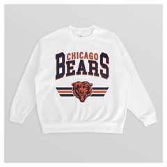Chicago Bears Gameday Couture Women's Swift Strike Premium Oversized Fleece Pullover Sweatshirt - White on sale