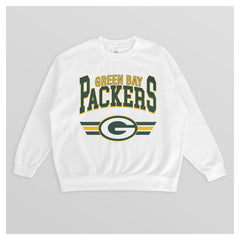 Green Bay Packers Gameday Couture Women's Swift Strike Premium Oversized Fleece Pullover Sweatshirt - White outlet