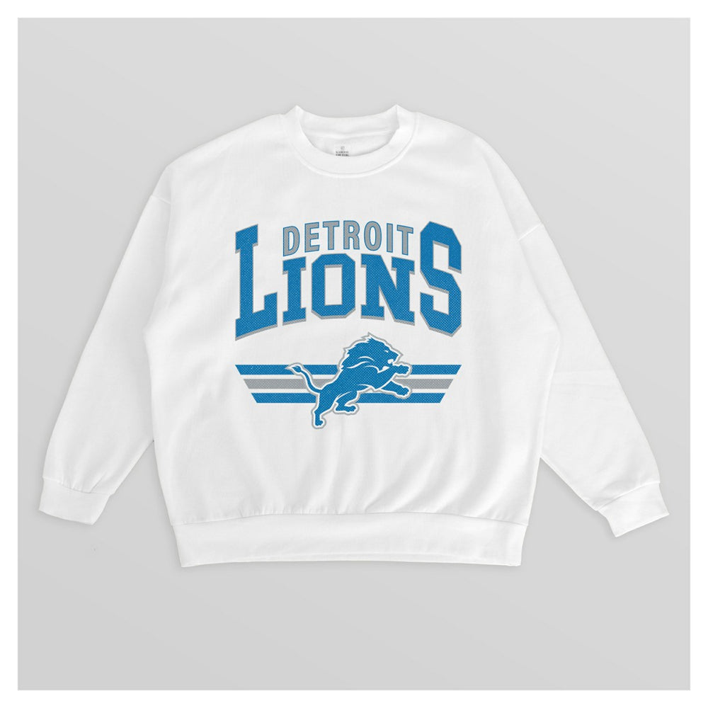 Detroit Lions Gameday Couture Women's Swift Strike Premium Oversized Fleece Pullover Sweatshirt - White for sale