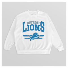 Detroit Lions Gameday Couture Women's Swift Strike Premium Oversized Fleece Pullover Sweatshirt - White for sale