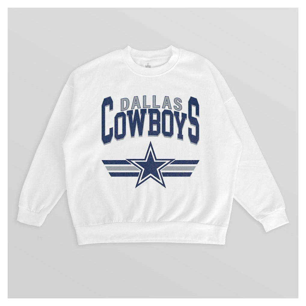 Dallas Cowboys Gameday Couture Women's Swift Strike Premium Oversized Fleece Pullover Sweatshirt - White discount