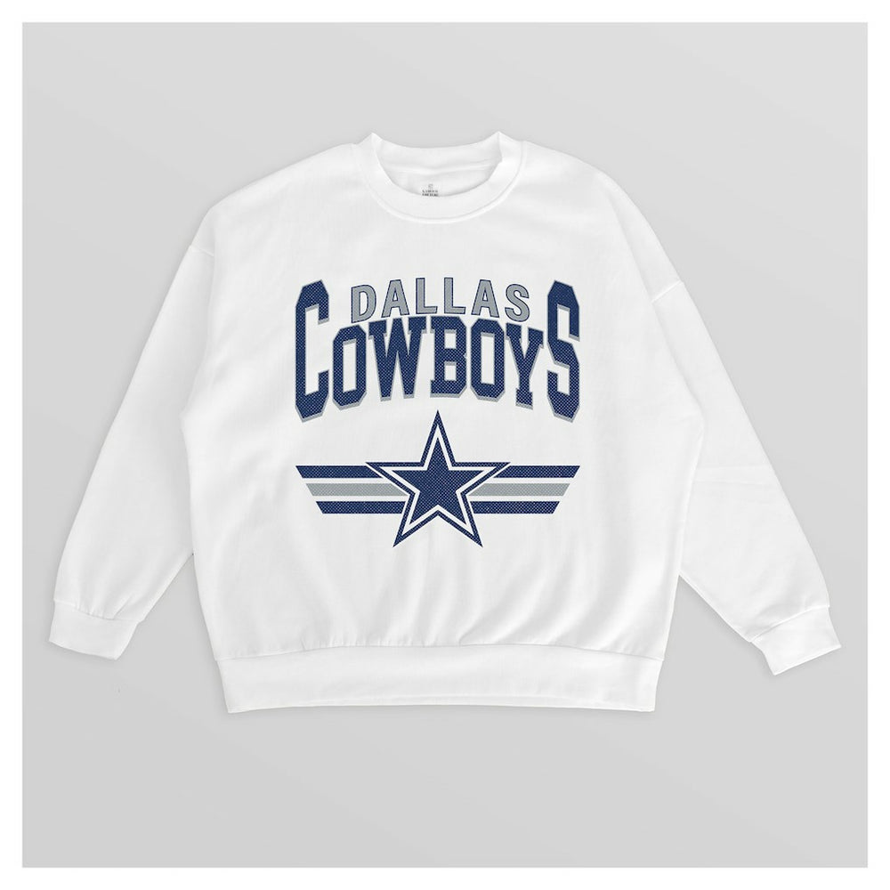 Dallas Cowboys Gameday Couture Women's Swift Strike Premium Oversized Fleece Pullover Sweatshirt - White discount