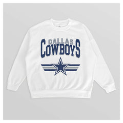 Dallas Cowboys Gameday Couture Women's Swift Strike Premium Oversized Fleece Pullover Sweatshirt - White discount