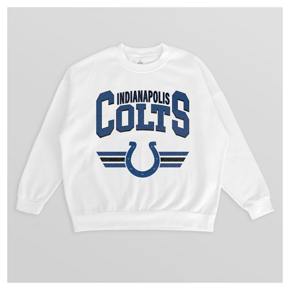 Indianapolis Colts Gameday Couture Women's Swift Strike Premium Oversized Fleece Pullover Sweatshirt - White cheap