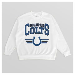 Indianapolis Colts Gameday Couture Women's Swift Strike Premium Oversized Fleece Pullover Sweatshirt - White cheap
