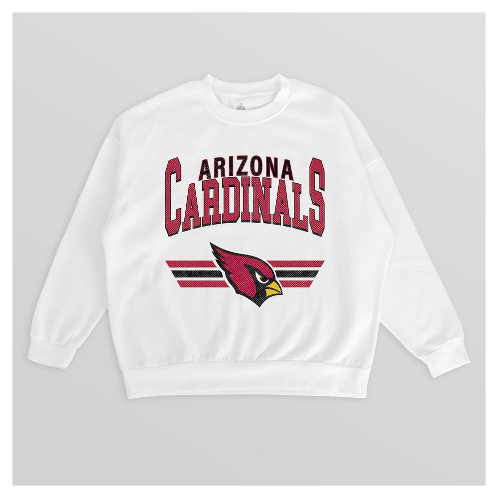 Arizona Cardinals Gameday Couture Women's Swift Strike Premium Oversized Fleece Pullover Sweatshirt - White outlet